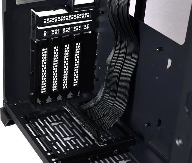 Main image of LIAN LI O11D-1X-4 Premium PCI-E 4.0 Black Extender Riser Cable 200mm and Cover Bracket for PC-O11D and PC-O11AIR