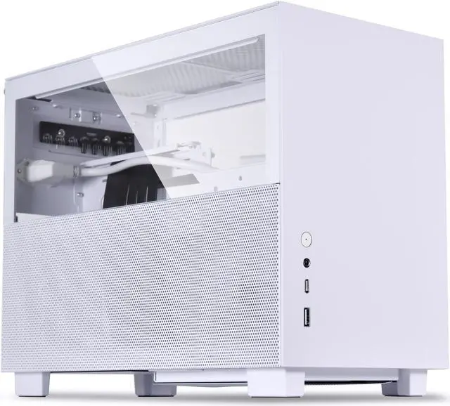 Alt view image 6 of 13 - LIAN LI Q58 White Color  SPCC / Aluminum / Tempered Glass  Mini Tower Computer Case , PCI4.0 Riser Card Cable Included ---Q58W4