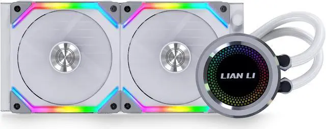 Alt view image 4 of 7 - LIAN LI GALAHAD AIO 240 RGB UNI FAN SL120 EDITION WHITE, Dual 120mm Addressable RGB Fans AIO CPU Liquid Cooler----GA-240SLA, LGA1700 bracket Included