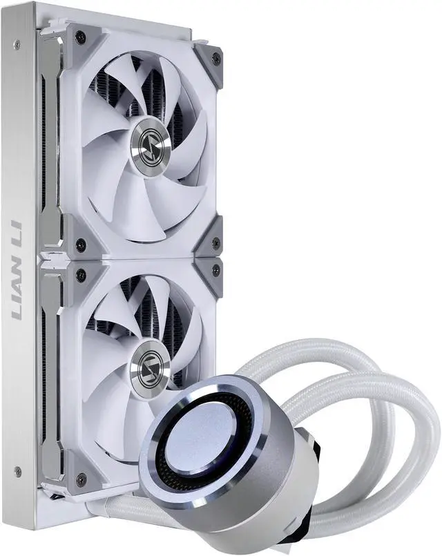Alt view image 5 of 7 - LIAN LI GALAHAD AIO 240 RGB UNI FAN SL120 EDITION WHITE, Dual 120mm Addressable RGB Fans AIO CPU Liquid Cooler----GA-240SLA, LGA1700 bracket Included
