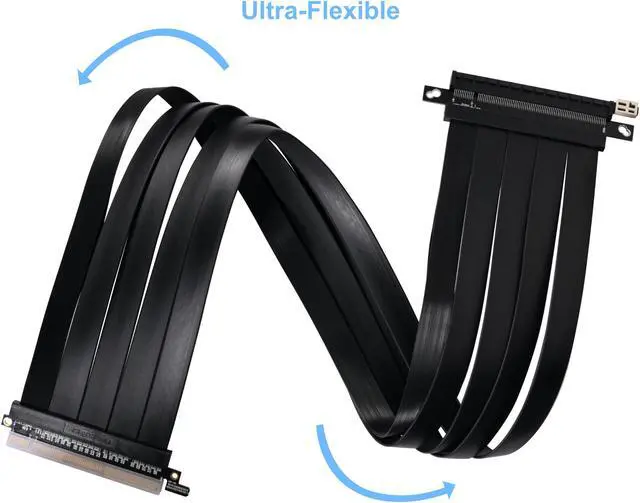 Alt view image 2 of 15 - LIAN LI Premium PCI-E 16X 4.0 Black Extender Riser Cable 600 mm , Black Color ---PW-PCI-4-60X