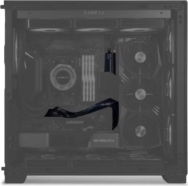 Alt view image 6 of 15 - LIAN LI Premium PCI-E 16X 4.0 Black Extender Riser Cable 600 mm , Black Color ---PW-PCI-4-60X