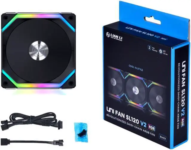Alt view image 5 of 15 - Lian Li UNI Fan SL120 V2 RGB Black Single Pack Without Controller - UF-SL120V2-1B