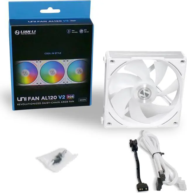 Alt view image 5 of 11 - LIAN LI UNI Fan AL120 V2 RGB White Single Fan Pack without controller - UF-AL120V2-1W (Controller not Included)