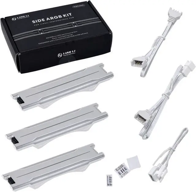Alt view image 4 of 8 - LIAN LI UNI Fan P28 Optional side diffused RGB strip 3 Pcs Pack ,White Color (Compatible with UF-P28120-1W, UF-P28120-3W, GA2P36W)-----------P28ARGB-W