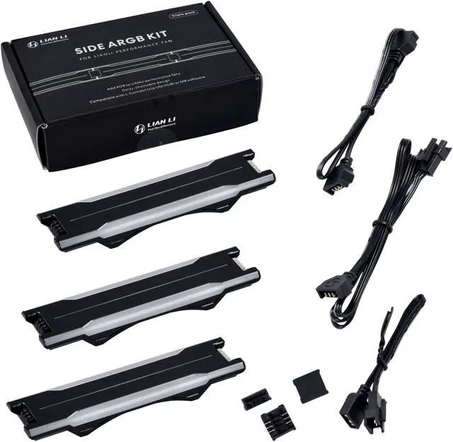 Alt view image 5 of 10 - LIAN LI UNI Fan P28 Optional side diffused RGB strip 3 Pcs Pack ,Black Color Frame (Compatible with UF-P28120-1B, UF-P28120-3B,GA2P36B)-----------P28ARGB-B