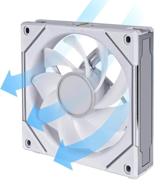 Alt view image 7 of 8 - LIAN LI UNI FAN SL INFINITY 120 RGB WHITE  REVERSE BLADE VERSION ---UF-RSLIN120-1W (No controller included)