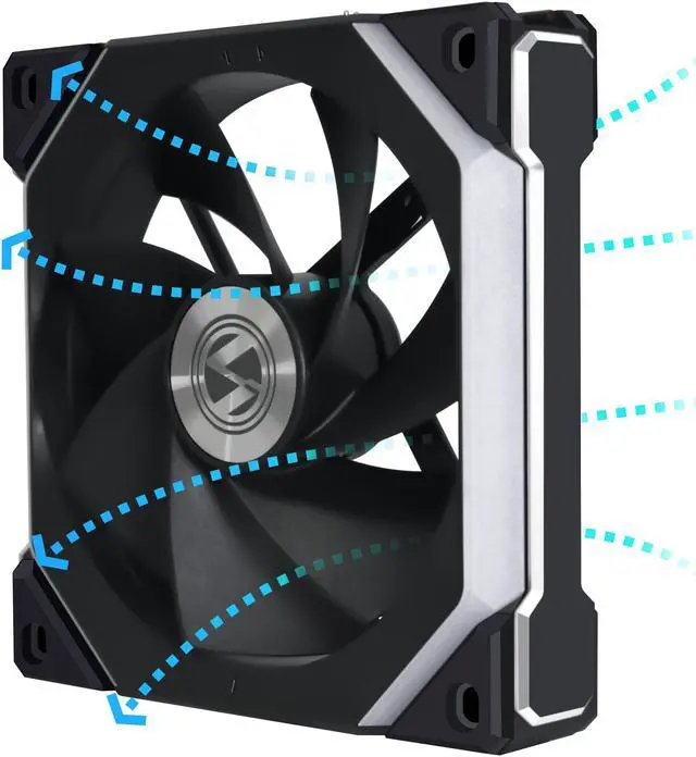 Alt view image 2 of 8 - Lian li UNI FAN SLV2 120 Reverse Blade, Black color, single pack without controller -----UF-RSL120V2-1B