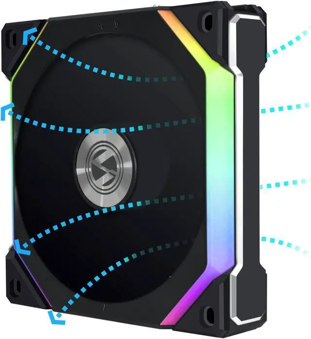 Main image of Lian li UNI FAN SLV2 120 Reverse Blade, Black color, single pack without controller -----UF-RSL120V2-1B