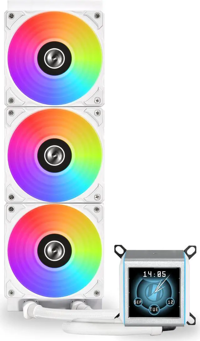 Alt view image 2 of 6 - LIAN LI Galahad II LCD 360 White Liquid Cooler - GA2ALCD36W