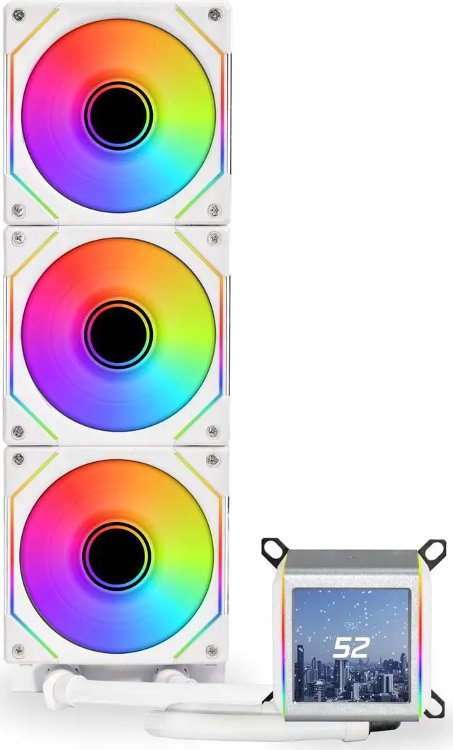 Alt view image 4 of 9 - LIAN LI Galahad II LCD SL-INF 360 White Liquid Cooler, Intel LGA 1851/1700/1200 & AMD AM5/AM4 Compatible - GA2ALCD36INW