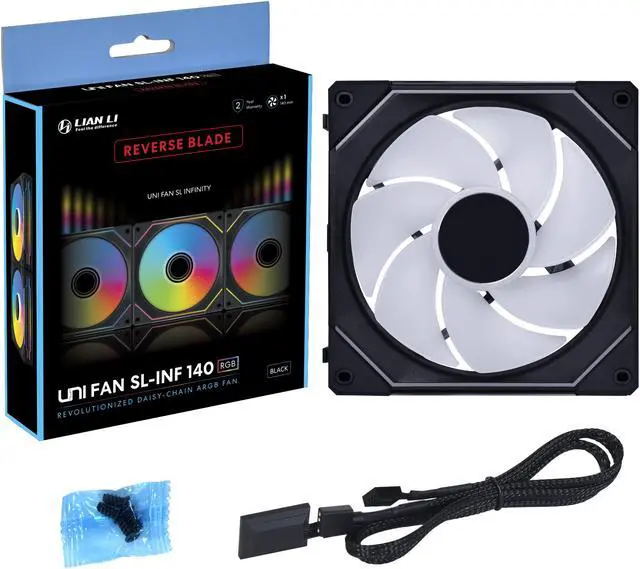 Alt view image 4 of 7 - LIAN LI UNI FAN SL INFINITY 140 REVERSED RGB BLACK - 14RSLIN1B (No controller included)