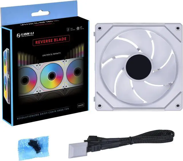 Alt view image 4 of 6 - LIAN LI UNI FAN SL INFINITY REVERSE 140 RGB WHITE - 14RSLIN1W (No controller included)