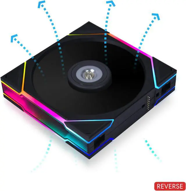 Main image of Lian Li UNI FAN RTL120 RGB Single Pack Black . Reverse Blade (No controller included)- 12RTL1B