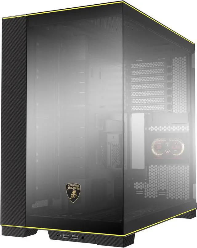 Alt view image 5 of 7 - LIAN LI O11 Dynamic EVO RGB  Automobili Lamborghini Edition Black Aluminum / Steel / Tempered Glass ATX Mid Tower Computer Case----O11DERGBL