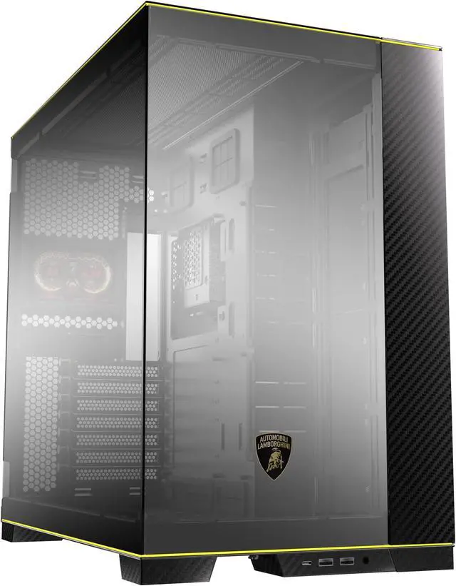 Main image of LIAN LI O11 Dynamic EVO RGB  Automobili Lamborghini Edition Black Aluminum / Steel / Tempered Glass ATX Mid Tower Computer Case----O11DERGBL