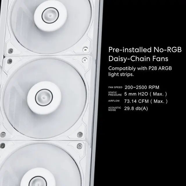Alt view image 6 of 8 - Lian Li Hydroshift 360 AIO- Pre-installed 3 x 28MM fans - Side-mounted coolant pathway - 2.88” LCD Screen - 480 × 480 Resolution - Captured screenshots or recorded videos Shift AIO -White (HSLCD36SW)
