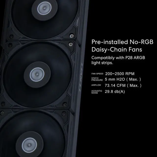 Alt view image 6 of 8 - Lian Li Hydroshift 360 AIO- Pre-installed 3 x 28MM fans - Side-mounted coolant pathway - 2.88” LCD Screen - 480 × 480 Resolution - Captured screenshots or recorded videos Shift AIO -Black (HSLCD36SB)