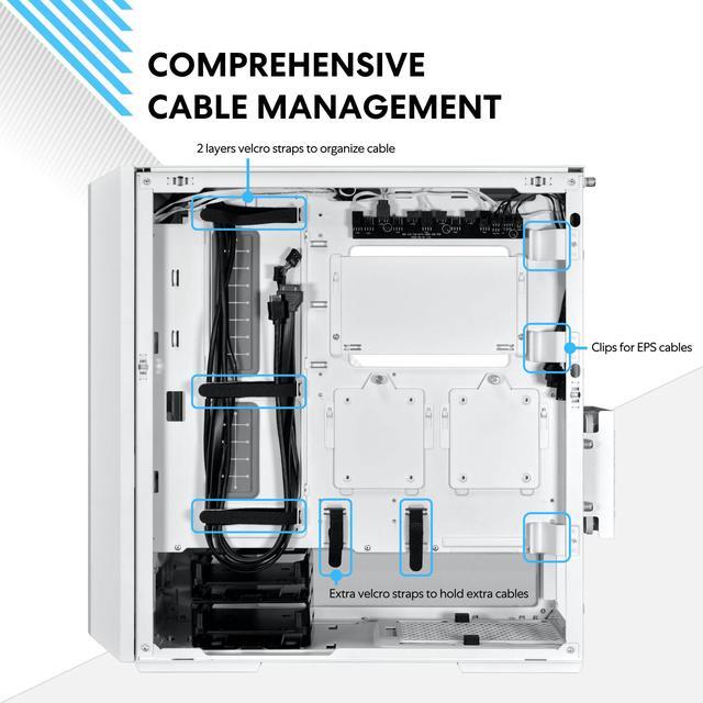 Alt view image 4 of 11 - LIAN LI LANCOOL 216RW White Steel / Tempered Glass ATX Mid Tower Computer Case ,2x 16 cm ARGB Fans Included ----LANCOOL 216RW