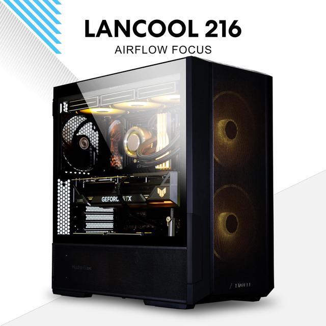 Alt view image 2 of 11 - LIAN LI LANCOOL 216RX Black Steel / Tempered Glass ATX Mid Tower Computer Case ,2x 16 cm ARGB Fans Included ----LANCOOL 216RX
