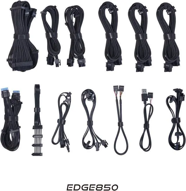 Alt view image 7 of 7 - LIAN LI Edge Series EG850 Black  Color ATX 850 Watt 80 Plus Platinum V3.1 Full-modular Power Supply, US Power Cord ----EG0850B