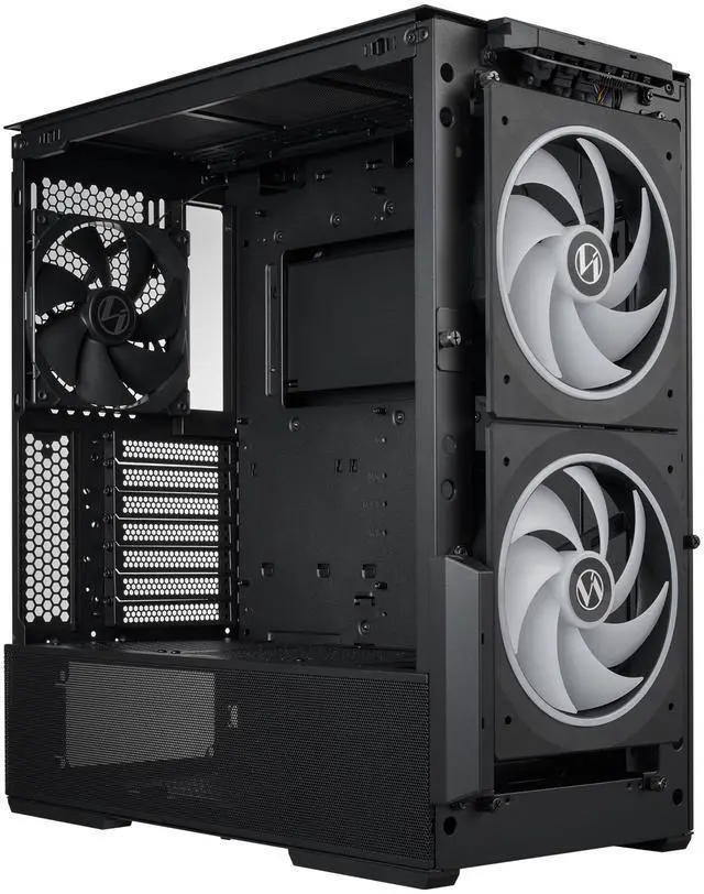 Alt view image 7 of 11 - LIAN LI LANCOOL 216RX Black Steel / Tempered Glass ATX Mid Tower Computer Case ,2x 16 cm ARGB Fans Included ----LANCOOL 216RX