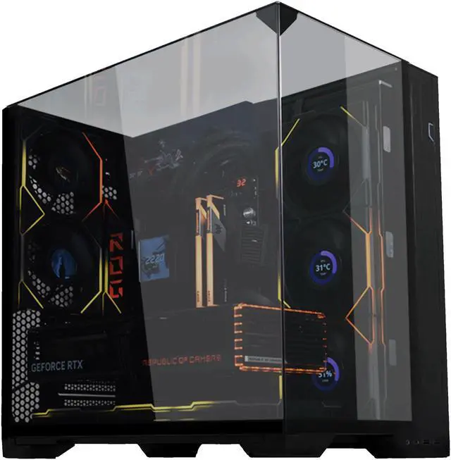Alt view image 2 of 8 - LIAN LI O11 vision compact black  color Aluminum / Steel / Tempered Glass ATX Mid Tower computer Case ----O11VPX