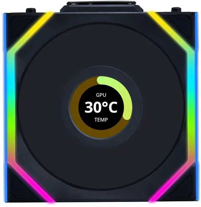 Alt view image 2 of 7 - Lian Li UNI Fan SL LCD Wireless 120mm ARGB Fan - Single Pack - 1.6" LCD Display - 2.4 GHz Wireless Signal for RGB & Fan Control -  Controller NOT Included & Required - Black (12SLLCD1W1B)