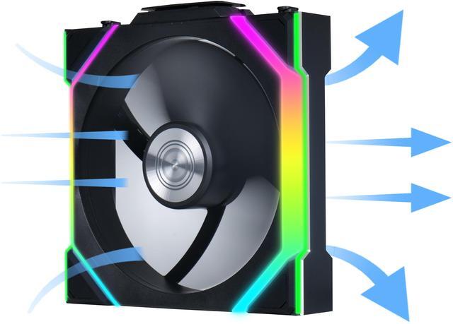 Alt view image 7 of 7 - Lian Li UNI Fan SL Wireless 120mm ARGB Fan - Triple Pack - 2.4 GHz Wireless Signal for RGB & Fan Control - Customizable Lighting Effects - Controller Included & Required - Black (12SL1W3B)