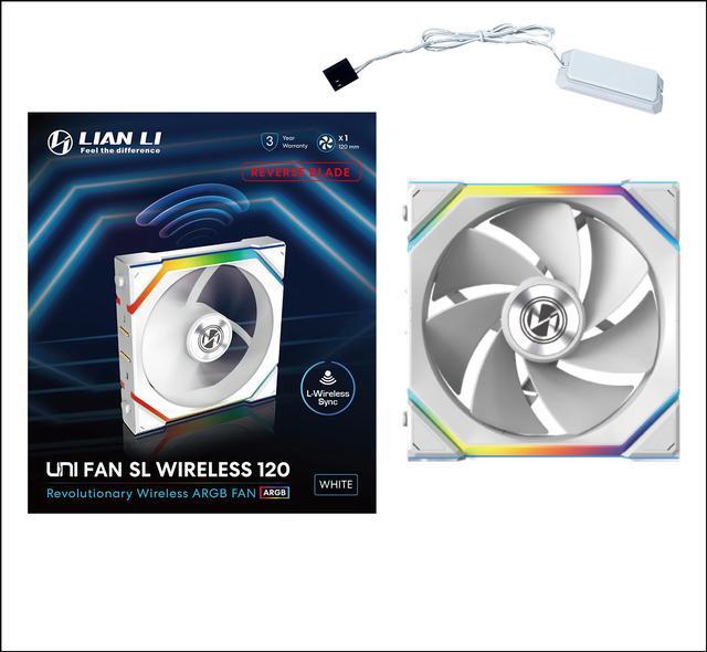 Alt view image 4 of 7 - Lian Li UNI Fan SL - Wireless 120 - Single Pack (Reverse Blade) ARGB Fan - Controller Not Included - 2.4 GHz Wireless Control - Controller required for use. - White (12RSL1W1W)
