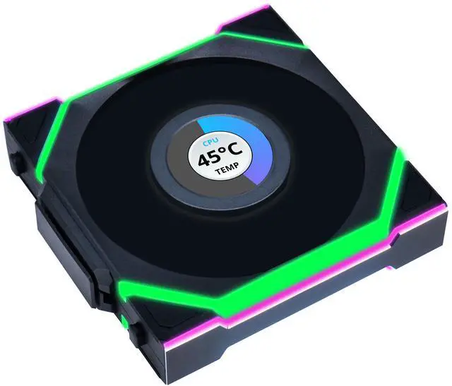 Alt view image 4 of 7 - Lian Li UNI Fan SL LCD Wireless 120mm ARGB Fan - Single Pack - 1.6" LCD Display - 2.4 GHz Wireless Signal for RGB & Fan Control -  Controller NOT Included & Required - Black (12SLLCD1W1B)
