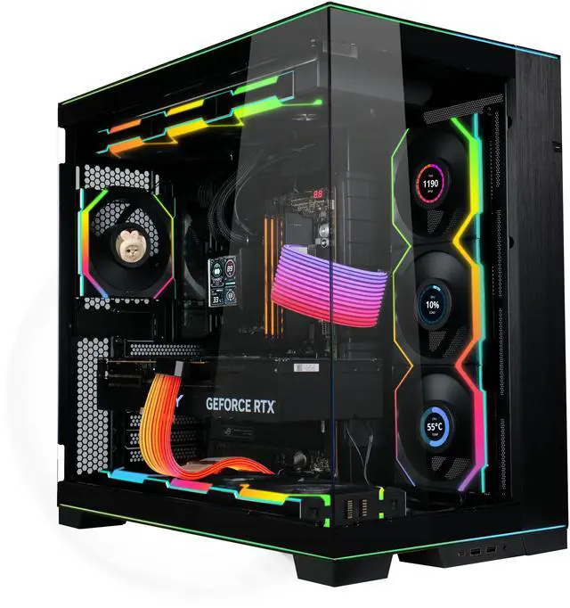 Alt view image 7 of 7 - Lian Li UNI Fan SL LCD Wireless 120mm ARGB Fan - Triple Pack - 1.6" LCD -  2.4 GHz Wireless Signal for RGB & Fan Control - Daisy-Chain Design - Controller Included and Required - Black (12SLLCD1W3B)