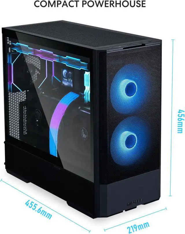 Alt view image 6 of 13 - LIAN LI LANCOOL 207 Compact ATX RGB Gaming Computer Case, Tower Chassis w/ 2x140mm  ARGB,2x120mm PWM Fans Pre-Installed, reinventing ATX Layout / Tempered Glass Side Panel (Black) --- LANCOOL 207RX