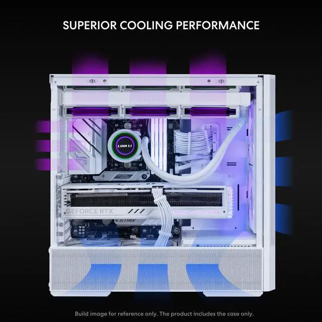 Alt view image 5 of 8 - LIAN LI LANCOOL 207 Compact ATX RGB Gaming Computer Case, Tower Chassis w/ 2x140mm ARGB,2x120mm PWM Fans Pre-Installed, USB Type-C Port, Tempered Glass Side Panel (White) -- LANCOOL 207RW