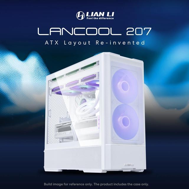 Alt view image 3 of 8 - LIAN LI LANCOOL 207 Compact ATX RGB Gaming Computer Case, Tower Chassis w/ 2x140mm ARGB,2x120mm PWM Fans Pre-Installed, USB Type-C Port, Tempered Glass Side Panel (White) -- LANCOOL 207RW