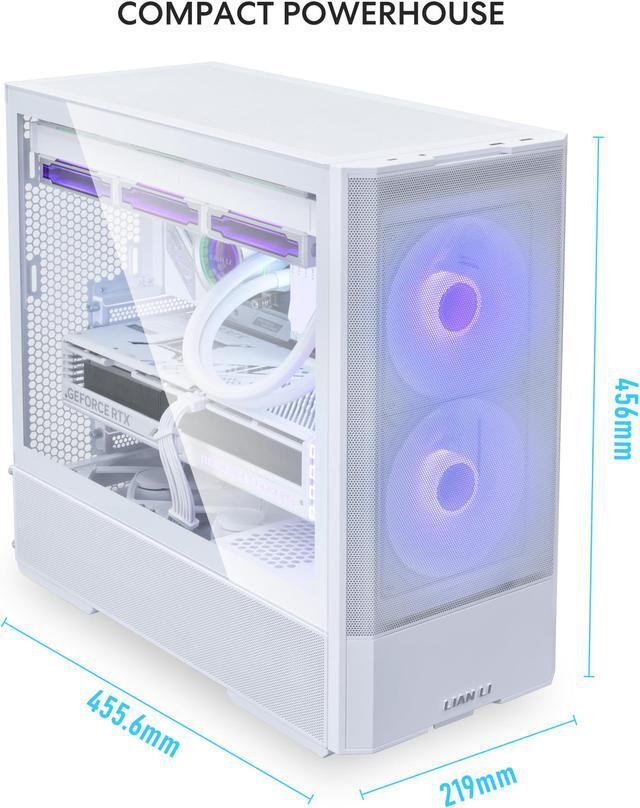 Alt view image 6 of 8 - LIAN LI LANCOOL 207 Compact ATX RGB Gaming Computer Case, Tower Chassis w/ 2x140mm ARGB,2x120mm PWM Fans Pre-Installed, USB Type-C Port, Tempered Glass Side Panel (White) -- LANCOOL 207RW