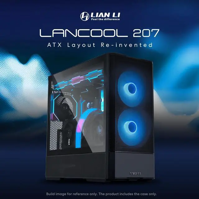 Alt view image 3 of 13 - LIAN LI LANCOOL 207 Compact ATX RGB Gaming Computer Case, Tower Chassis w/ 2x140mm  ARGB,2x120mm PWM Fans Pre-Installed, reinventing ATX Layout / Tempered Glass Side Panel (Black) --- LANCOOL 207RX