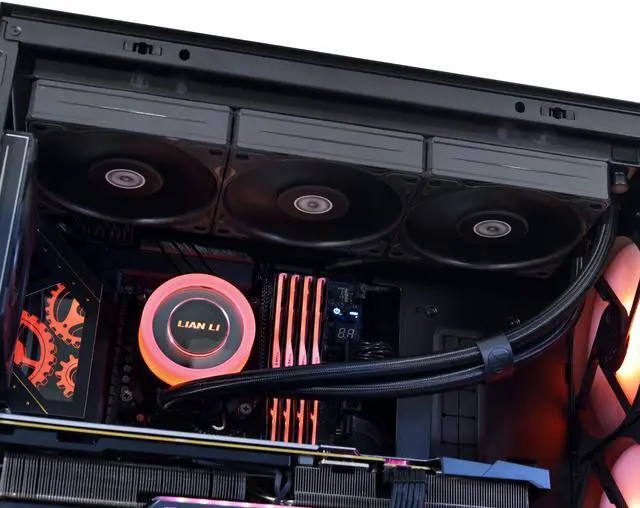 Alt view image 7 of 13 - Lian Li Galahad II Lite Liquid Cooler 360mm Performance PBT FansAIO CPU Water Cooling, Customizable Pump ARGB Pump Block, Switchable Lid & 28mm PBT Fan for LGA 1700/1851/AM5/4 (GA2L36PB)