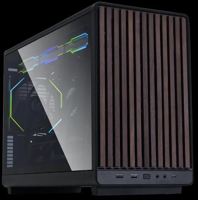 Alt view image 3 of 7 - LIAN LI A3X mATX-WDG Black  Wood Front Panel , Glass Side Panel SPCC M-ATX / ITX Computer Case ------ A3X-WDG