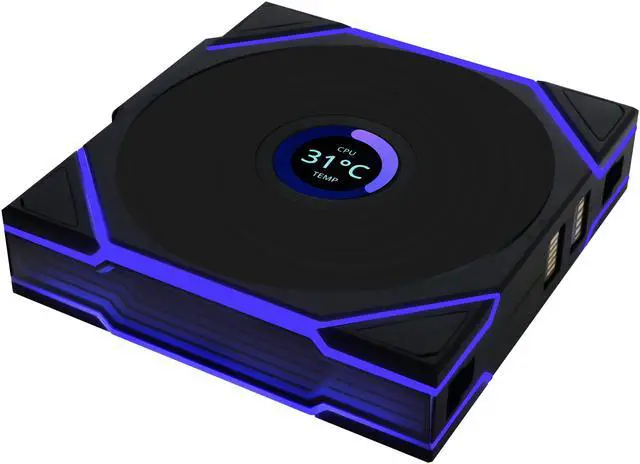 Alt view image 4 of 8 - Lian Li UNI Fan TL LCD 120 Wireless - Single Pack (Reverse Blade) - Controller Not Included - 2.4 GHz Wireless Control  - Infinity Mirror Design - Controller requesd for use. - Black (12RTLLCD1W1B)