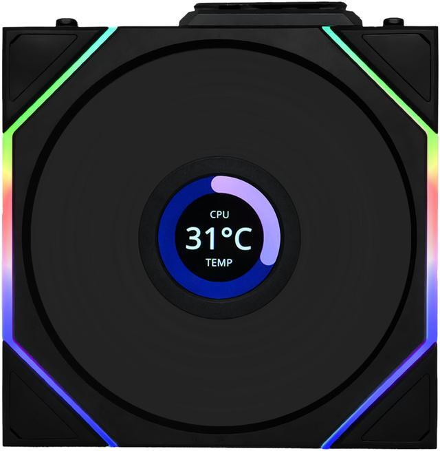 Alt view image 3 of 7 - Lian Li UNI Fan TL LCD 120 Wireless - Single Pack - Controller Not Included - 2.4 GHz Wireless Control  - Infinity Mirror Design - LCD Display - Controller requesd for use. - Black (12TLLCD1W1B)