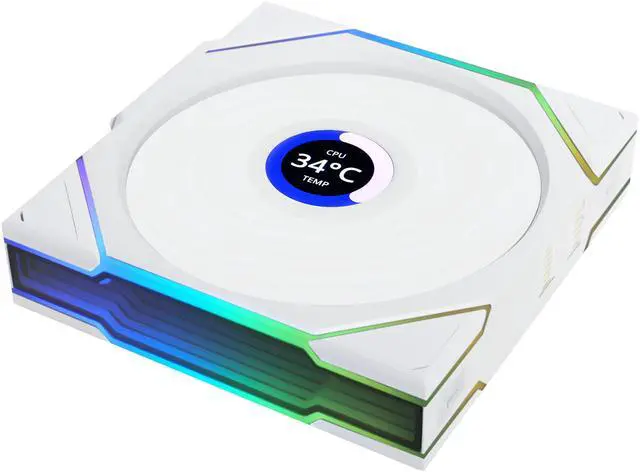 Alt view image 2 of 8 - LLian Li UNI Fan TL LCD 120 Wireless - Single Pack (Reverse Blade) - Controller Not Included - 2.4 GHz Wireless Control  - Infinity Mirror Design - Controller requesd for use. - White (12RTLLCD1W1W)