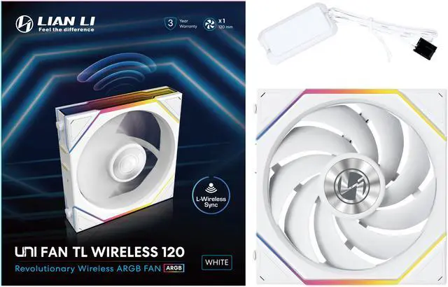 Alt view image 5 of 8 - Lian Li UNI Fan TL 120 Wireless - Single Pack - Controller Not Included - 2.4 GHz Wireless Control - Infinity Mirror Design - Controller requesd for use. - White (12TL1W1W)
