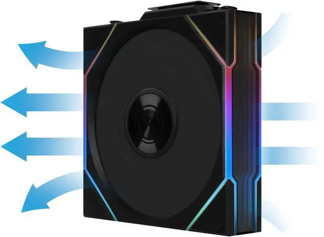 Alt view image 6 of 7 - Lian Li UNI Fan TL 120 Wireless - Triple Pack (Reverse Blade) - 2.4 GHz Wireless Controller Included - Infinity Mirror Design - Controller required. - Black (12RTL1W3B)