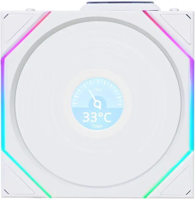 Alt view image 4 of 8 - LLian Li UNI Fan TL LCD 120 Wireless - Single Pack (Reverse Blade) - Controller Not Included - 2.4 GHz Wireless Control  - Infinity Mirror Design - Controller requesd for use. - White (12RTLLCD1W1W)
