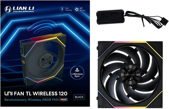 Alt view image 7 of 8 - Lian Li UNI Fan TL 120 Wireless - Single Pack - Controller Not Included - 2.4 GHz Wireless Control - Infinity Mirror Design - Controller requesd for use. - Black (12TL1W1B)