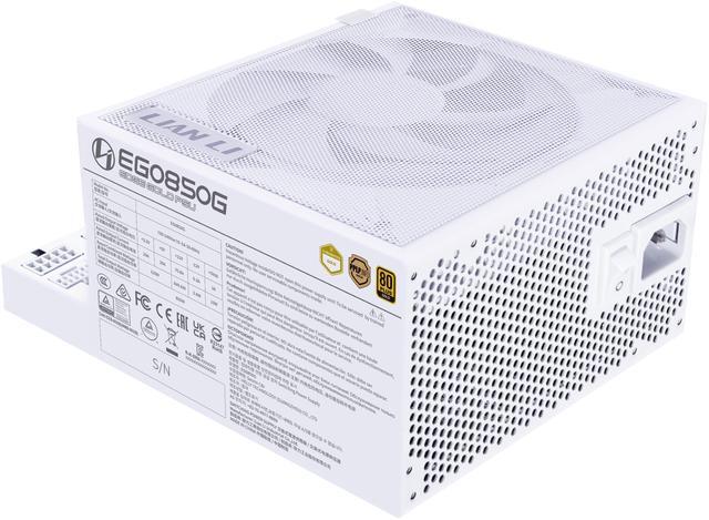 Alt view image 7 of 7 - Lian Li EDGE850W Fully Modular Low-Noise ATX Power Supply - ATX 3.1 & PCIE 5.1 Compliant - Cybenetics Gold Efficiency - 12V-2x6 Cable - L-Shape Design - Without USB/Fan Hub - White (EG0850G.W)