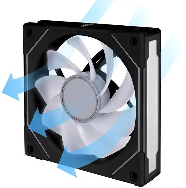 Alt view image 6 of 7 - Lian Li UNI Fan SL-Infinity 120 - Triple Pack (Reverse Blade) ARGB Fan-Daisy-Chain Design-Infinity Mirror-Cable Management-Customizable Lighting Effects w/Controller- Black (12RSLIN3B)