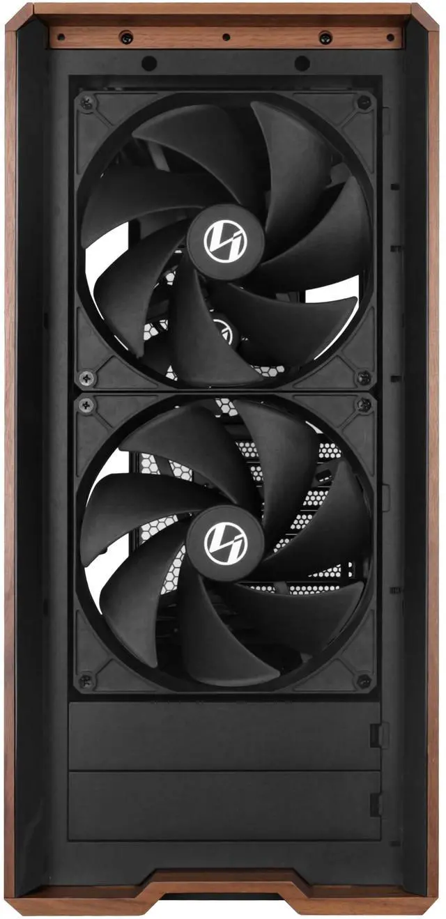 Alt view image 2 of 13 - Lian Li LANCOOL 217 Genuine Walnut Wood Computer Case,  Mid-Tower ATX PC Case with 5 Pre-Installed PWM Fans 2x170mm, 2x120mm & 1x140mm, Flexible PSU & Cable Installation - Black (LAN217X)
