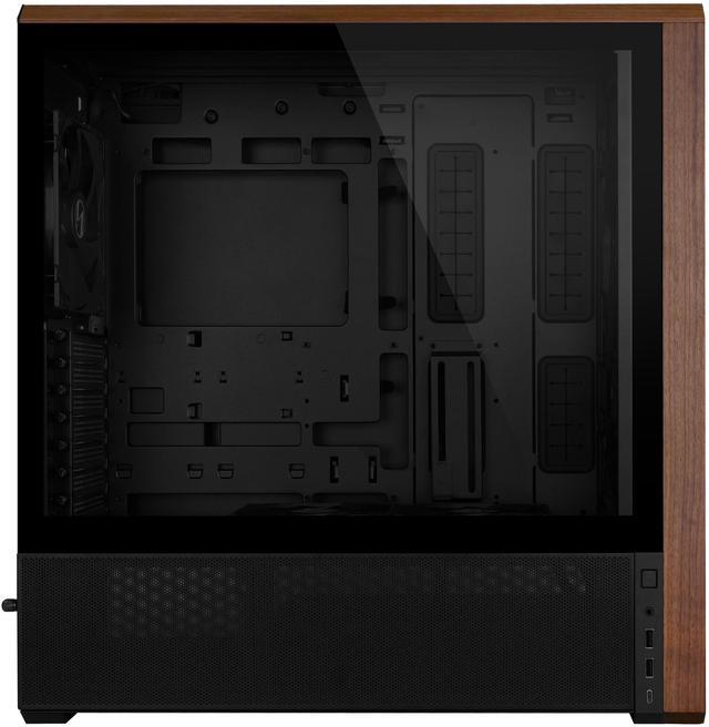 Alt view image 4 of 13 - Lian Li LANCOOL 217 Genuine Walnut Wood Computer Case,  Mid-Tower ATX PC Case with 5 Pre-Installed PWM Fans 2x170mm, 2x120mm & 1x140mm, Flexible PSU & Cable Installation - Black (LAN217X)
